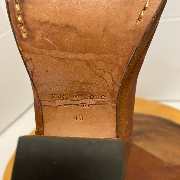 Rag & Bone Distressed Rustic Leather Heeled Ankle Boots - Picture 9 of 12